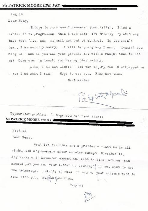 Wedge / Photos / Letters From Sir Patrick Moore!